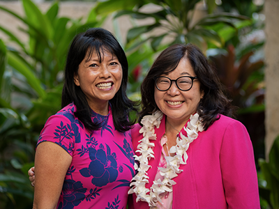 At the October Outstanding Professional Advisors in Philanthropy event in October, Jen-L Lyman, HCF senior director of gift planning and advisor relations, on the left, with Judy Lee, a 2021 PA honoree.
